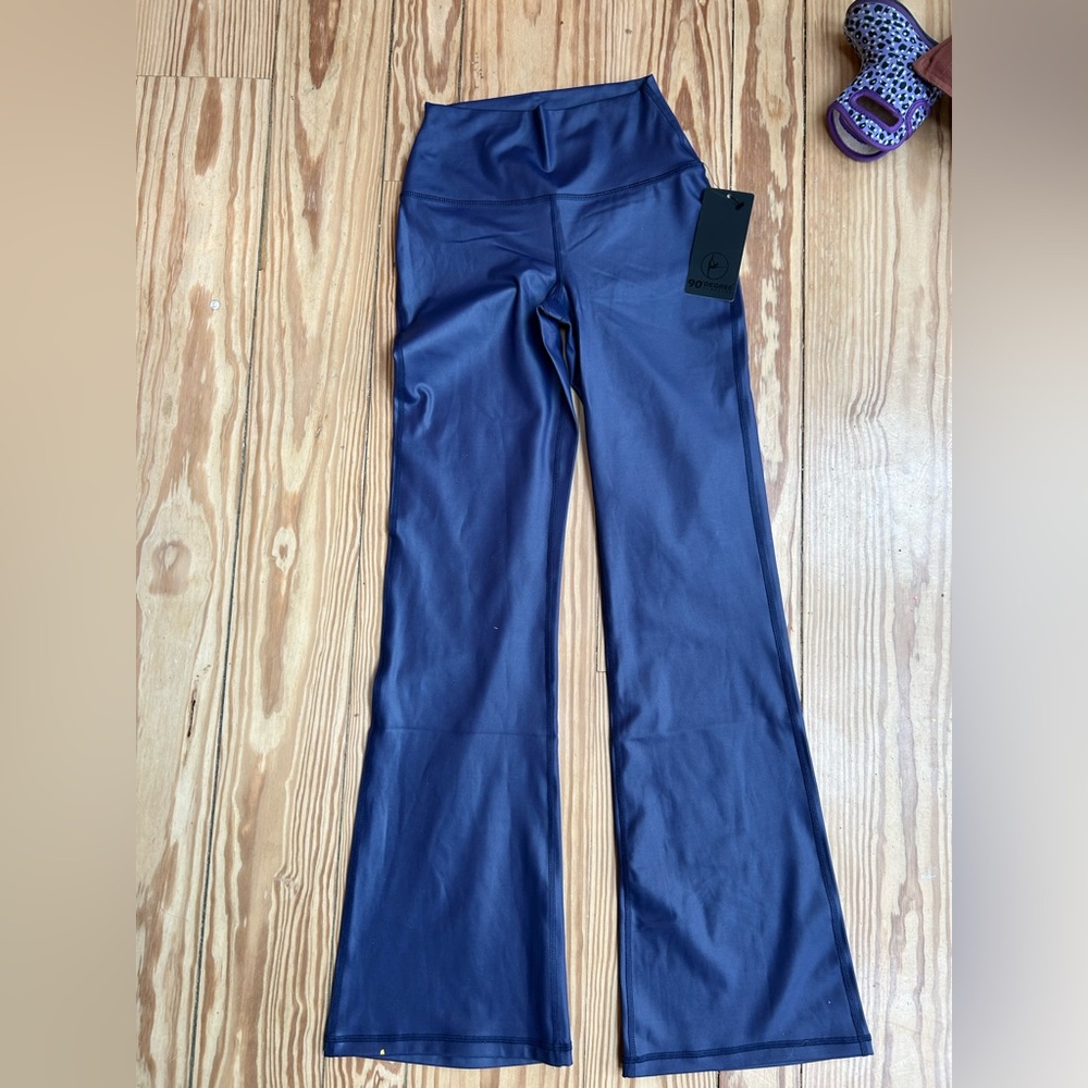 90 Degree By Reflex Evening Blue Flared Leggings